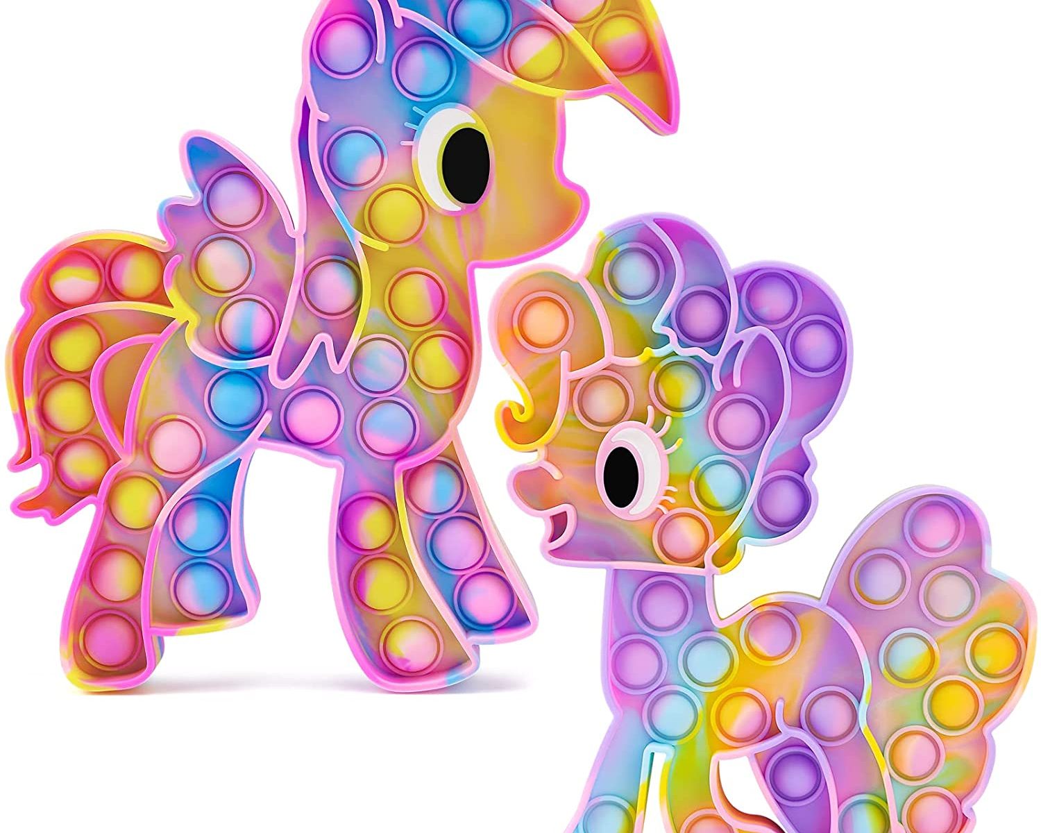 MLP Rainbow Dash and Pinkie Pie Cute Game Figure Pop Fidget Toy Set