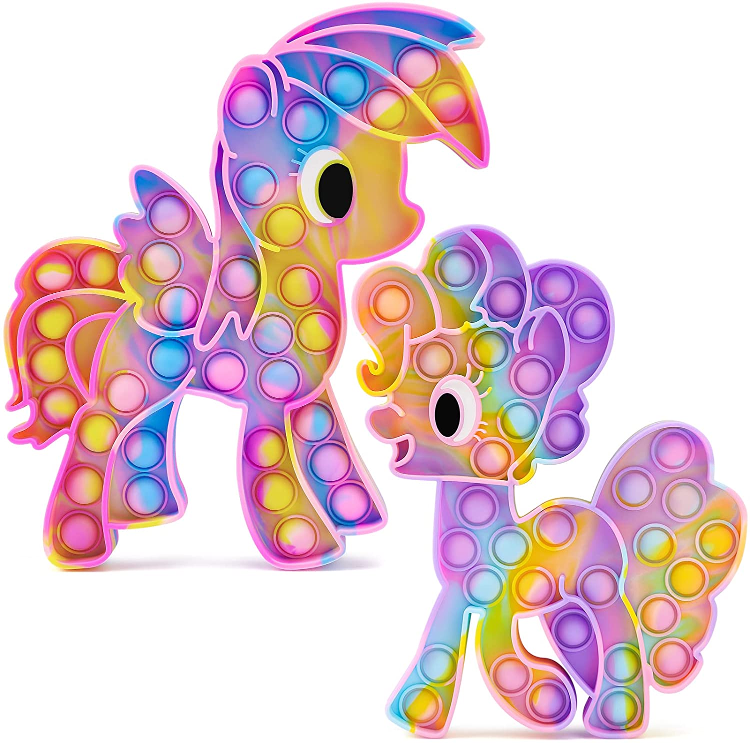 MLP Rainbow Dash and Pinkie Pie Cute Game Figure Pop Fidget Toy Set