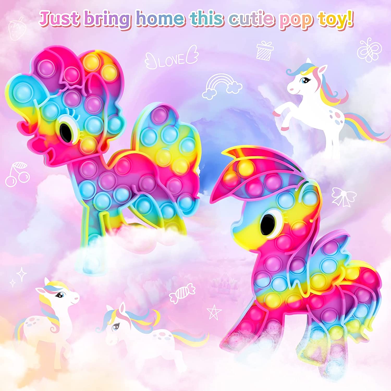 MLP Rainbow Dash and Pinkie Pie Procover Pop Popit It Fidget Toy Set 2
