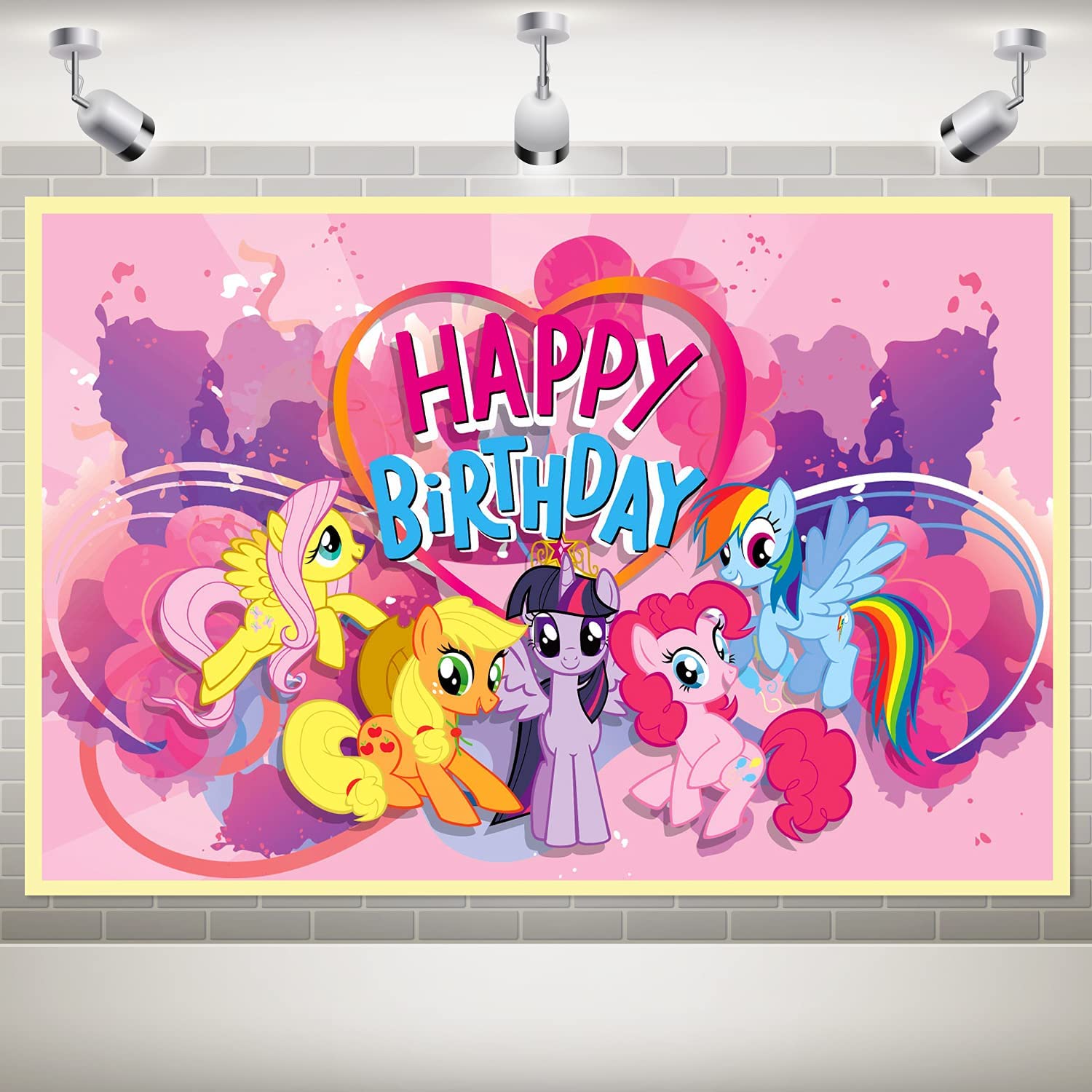 MLP Twilight and Friends Birthday Party Backdrop Wall Hanging Banner 1