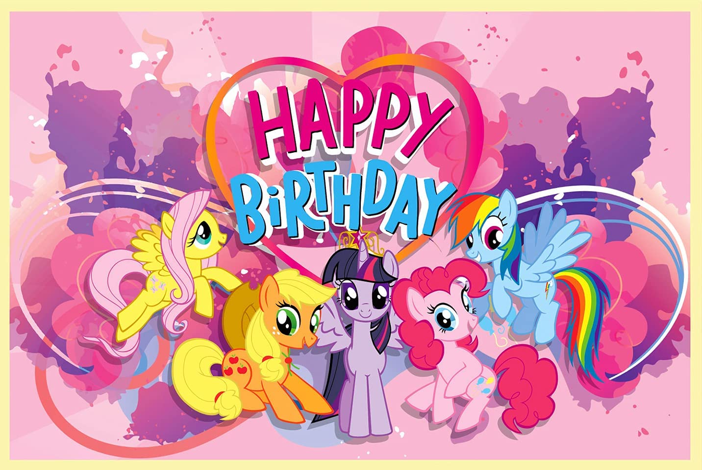 MLP Twilight and Friends Birthday Party Backdrop Wall Hanging Banner 3