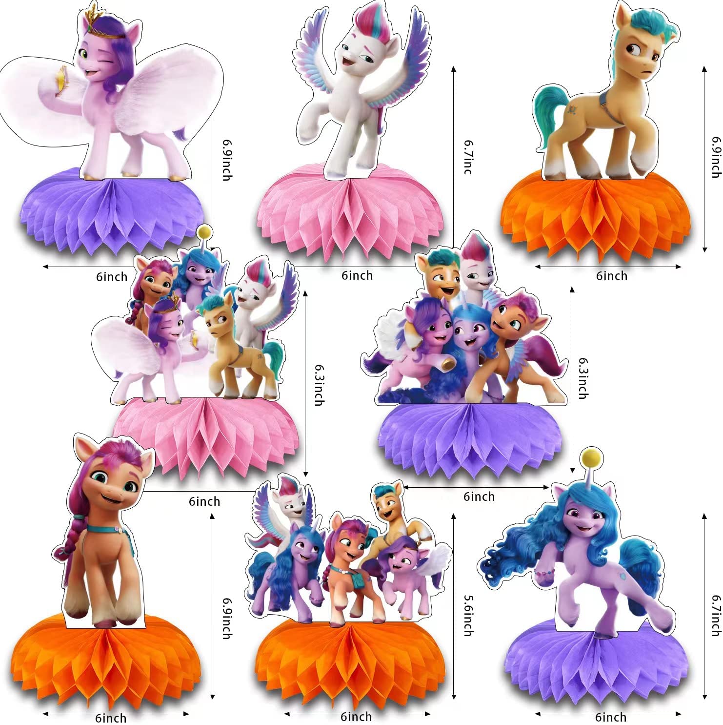 MLP: ANG Birthday Party Honeycomb Centerpieces 8-Pack 2