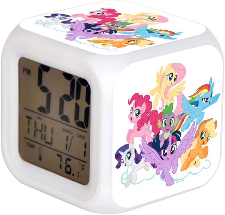 MLP Mane 6 7 Color LED Change Digital Glowing Alarm Clock Cube 1