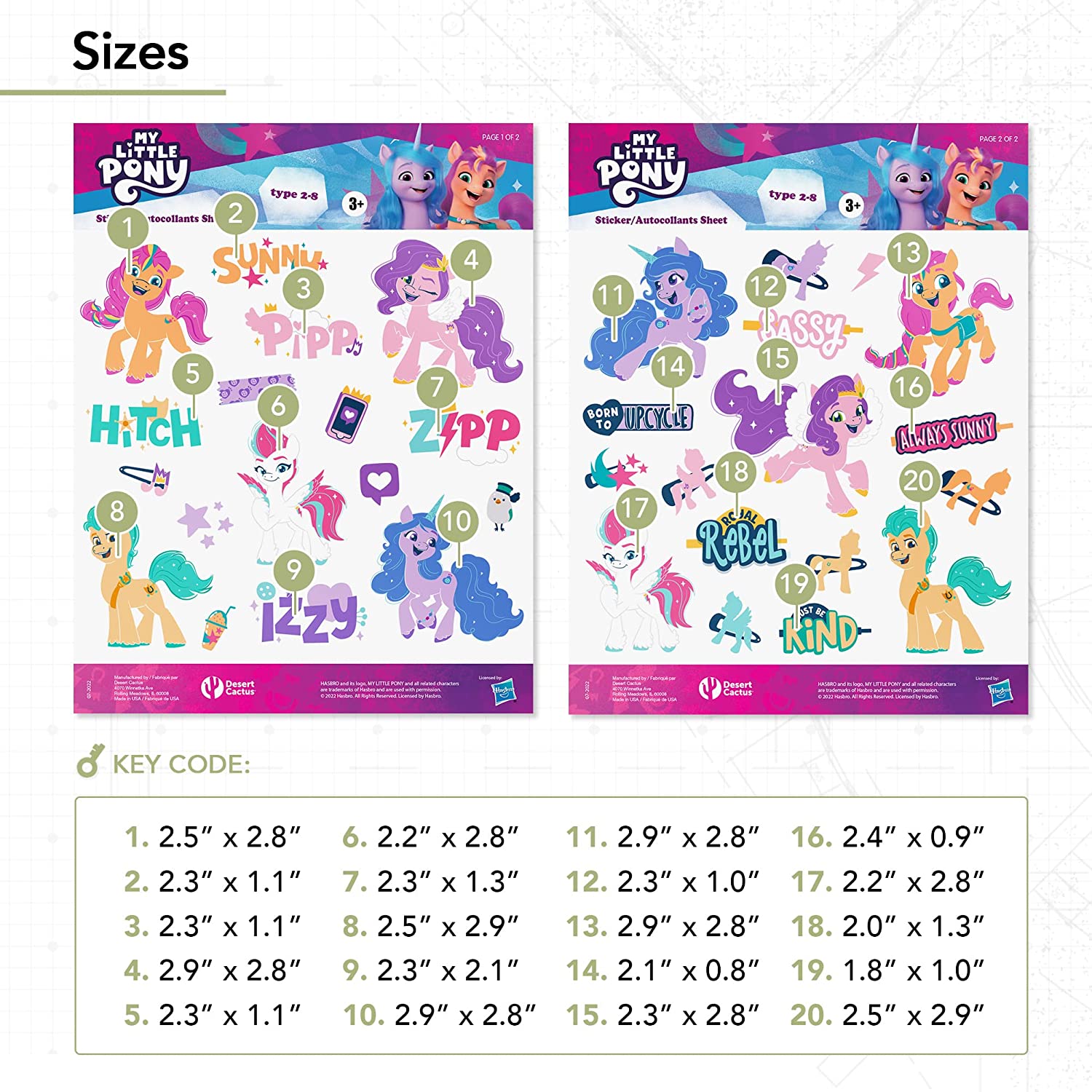 MLP: ANG Sticker Vinyl Decal 2-Page Set 2