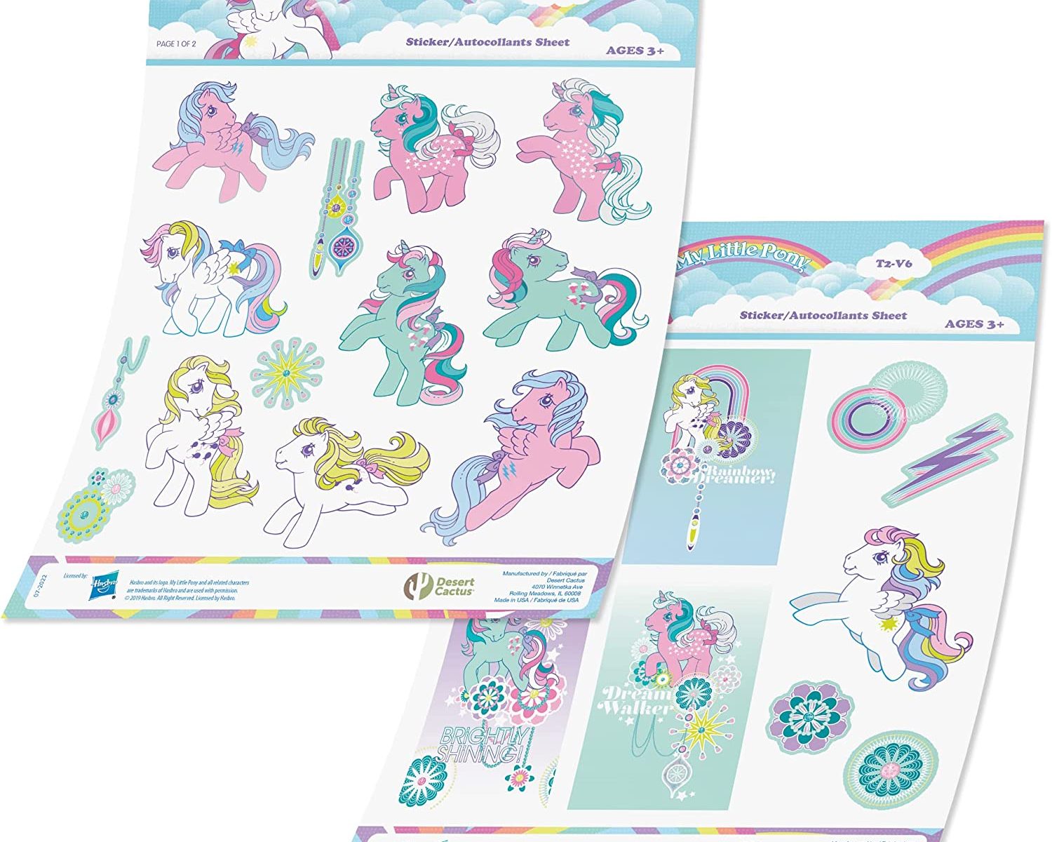 MLP Retro Sticker Vinyl Decorations Decal 2-Page Set 1