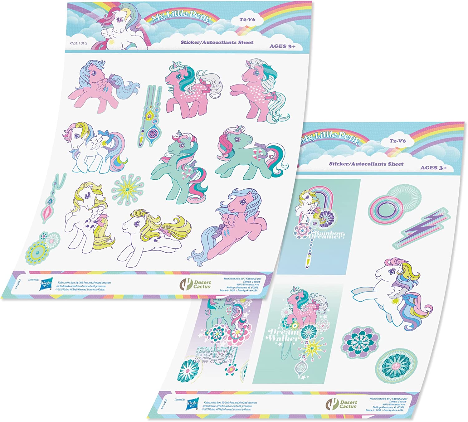 MLP Retro Sticker Vinyl Decorations Decal 2-Page Set 1