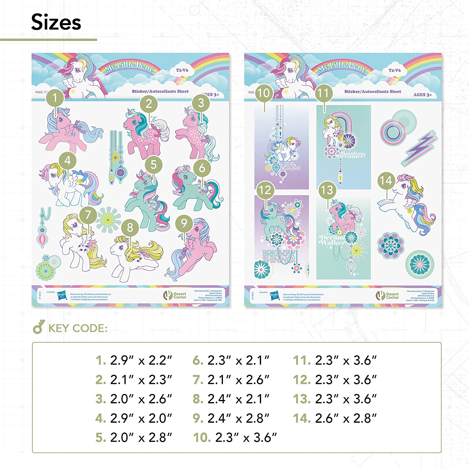 MLP Retro Sticker Vinyl Decorations Decal 2-Page Set 2