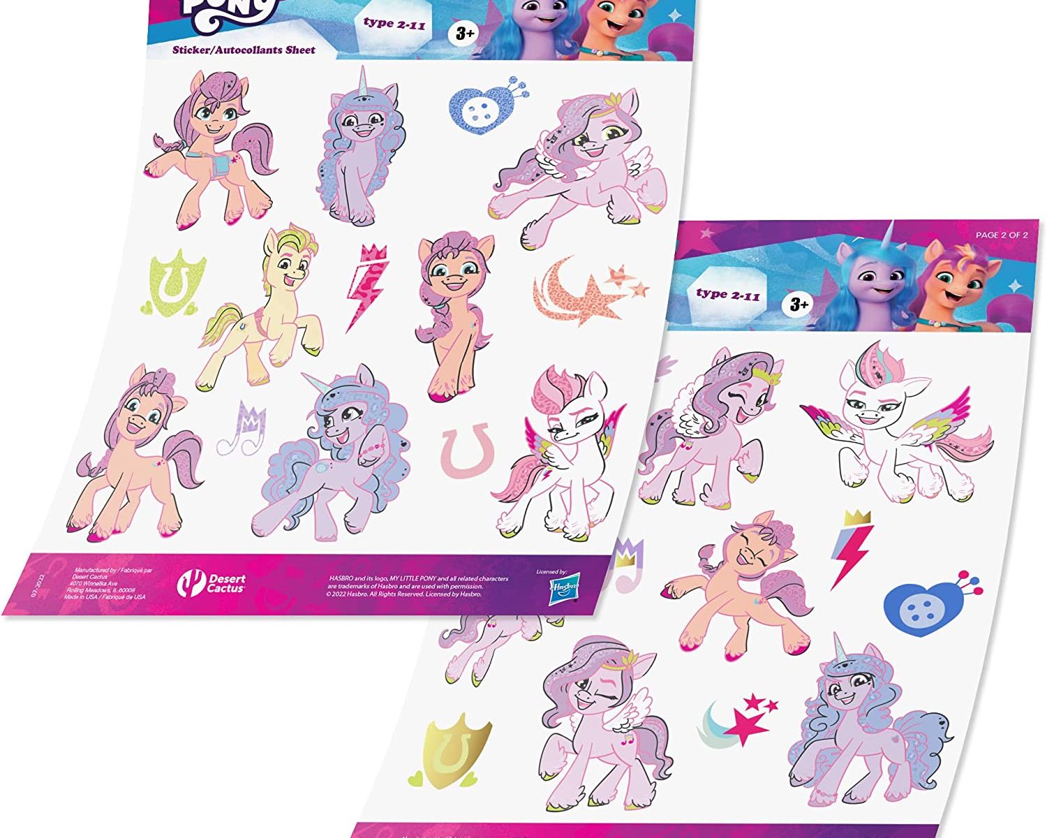 MLP: ANG Mane 5 Light Colored Vinyl Decal Sticker Set 1