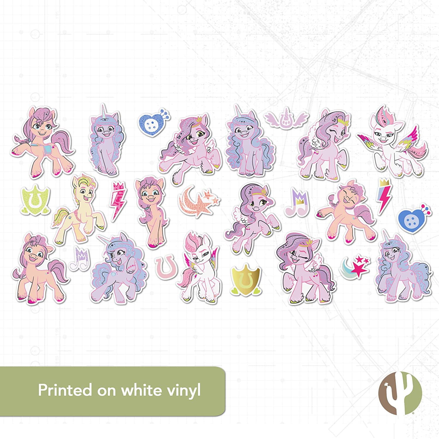 MLP: ANG Mane 5 Light Colored Vinyl Decal Sticker Set 3