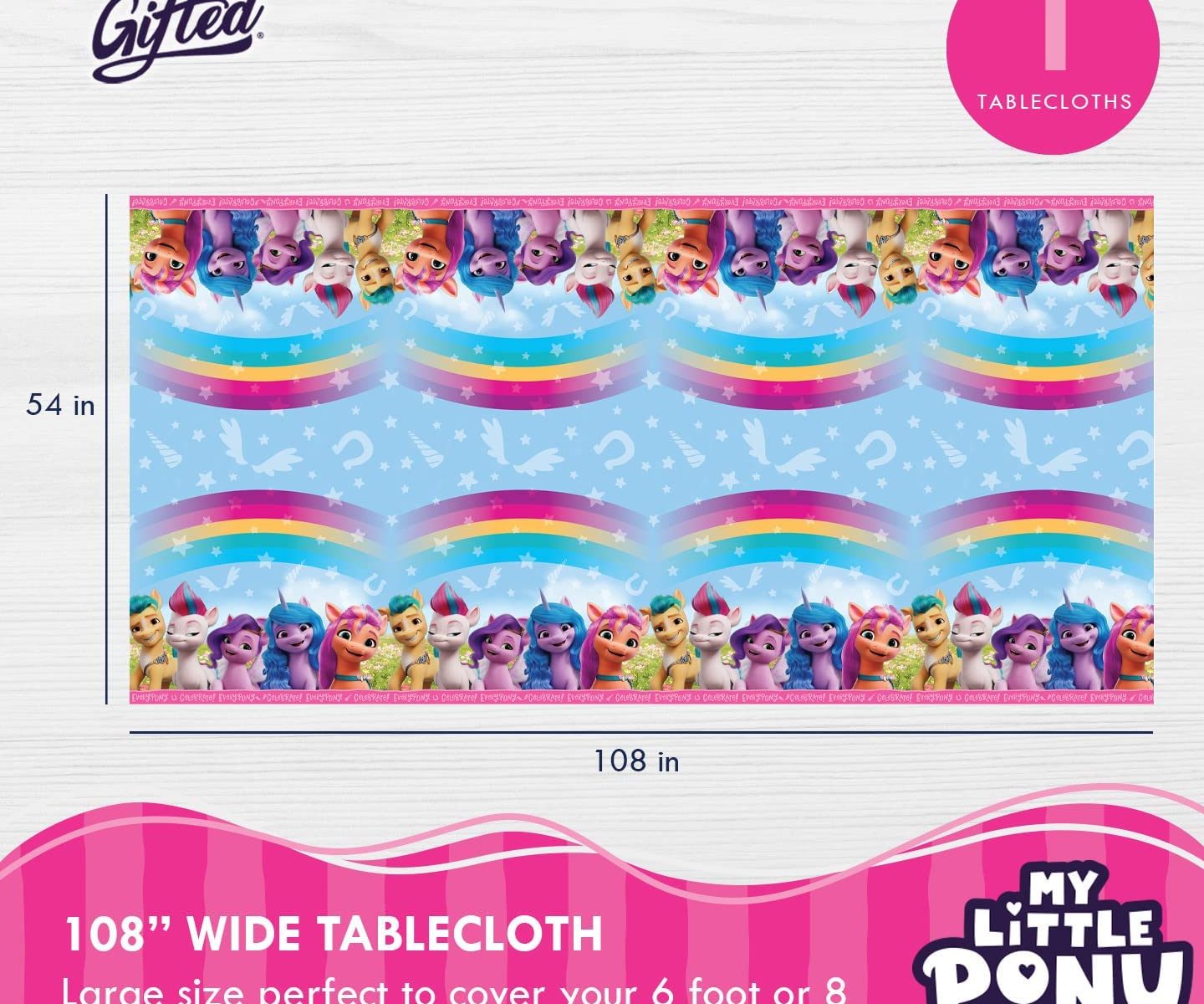 MLP: ANG Mane 5 Birthday Party Tablecloth 2