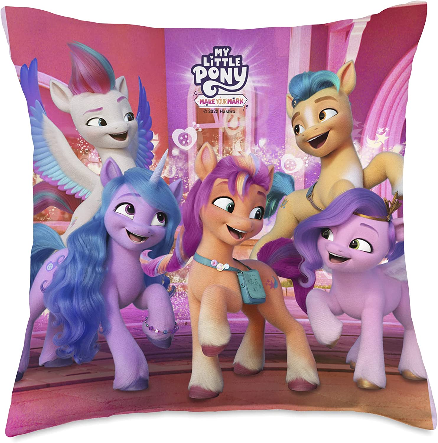 MLP: ANG Sunny and Friends Group Shot Throw Pillow 1