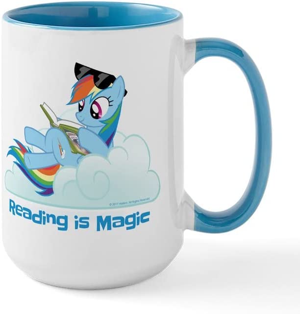 MLP Rainbow Dash Reading Is Magic Ceramic Coffee Mug 1