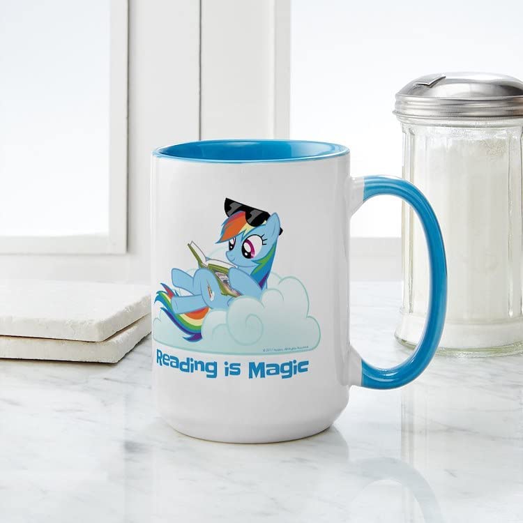 MLP Rainbow Dash Reading Is Magic Ceramic Coffee Mug 3