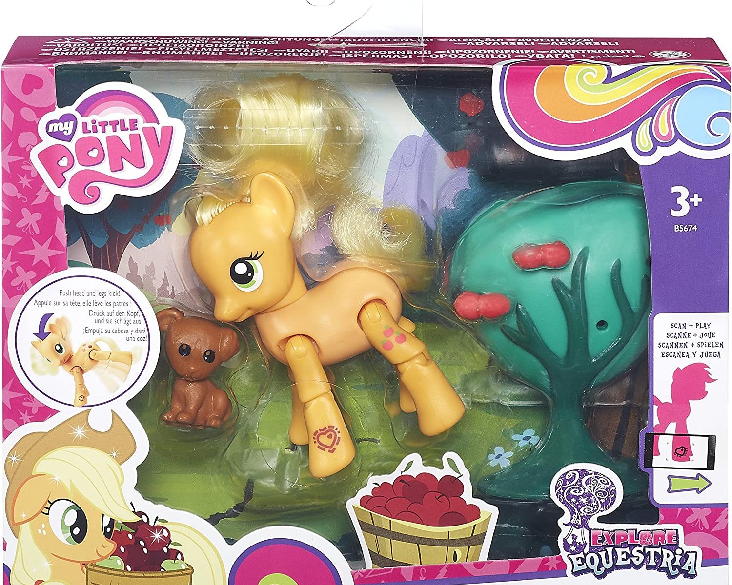 MLP Applejack Apple Bucking Pose-able Figure Play Set 1