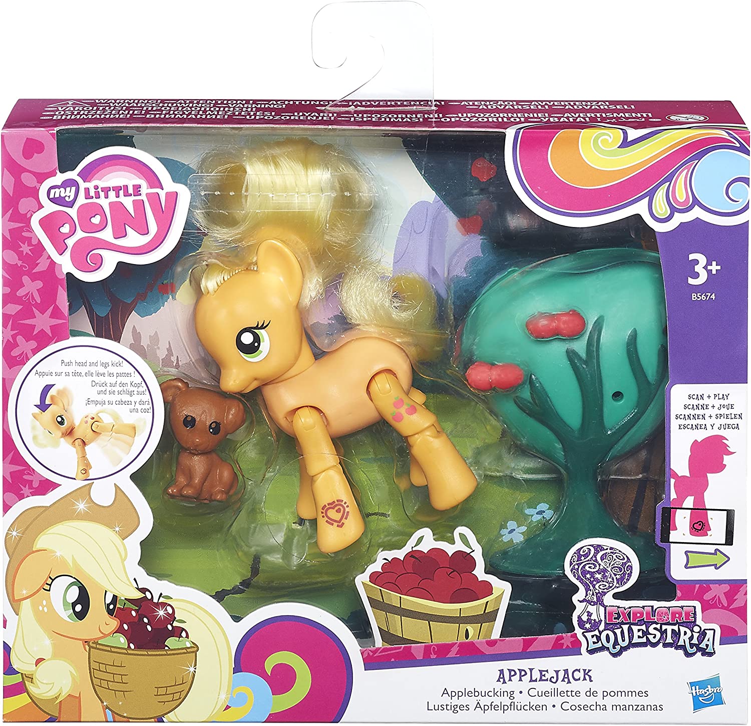 MLP Applejack Apple Bucking Pose-able Figure Play Set 1