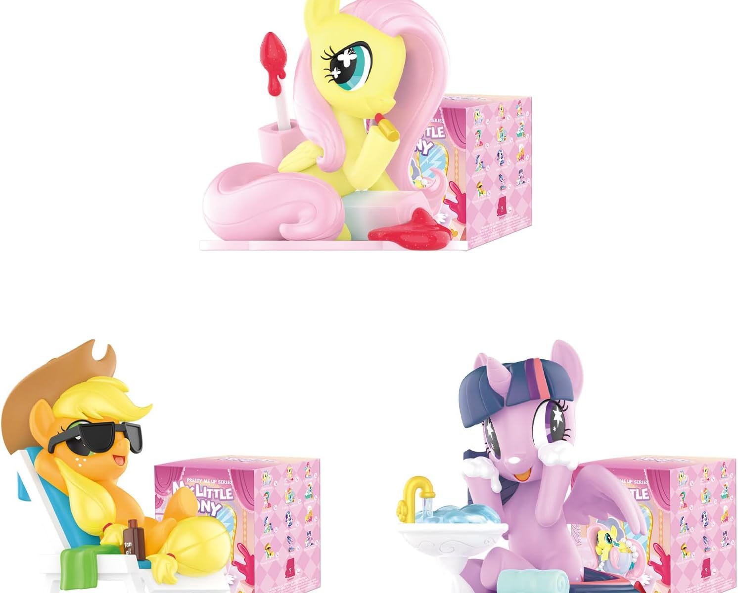 MLP Character Pretty Me Up Collectible Art Figurine 3-Pack Bundle