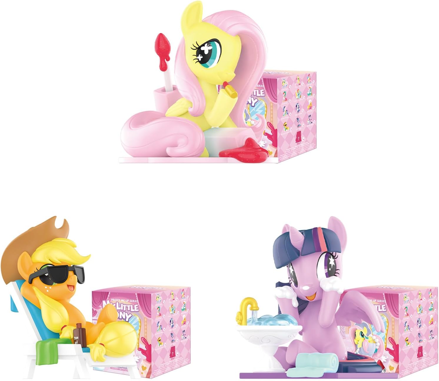 MLP Character Pretty Me Up Collectible Art Figurine 3-Pack Bundle