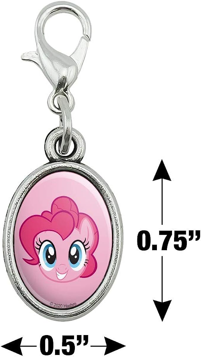 MLP Pinkie Pie Face Antiqued Bracelet Pendant Zipper Charm 3