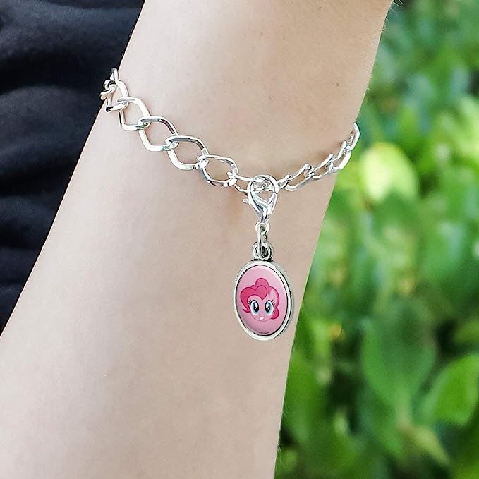 MLP Pinkie Pie Face Antiqued Bracelet Pendant Zipper Charm 4