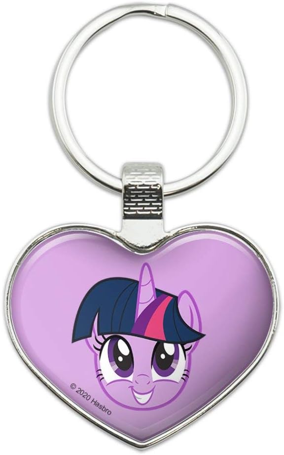 MLP Princess Twilight Sparkle Face Heart Love Metal Keychain 1