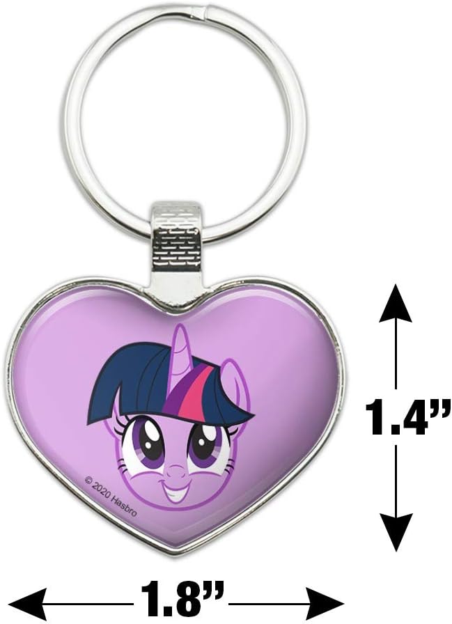 MLP Princess Twilight Sparkle Face Heart Love Metal Keychain 2