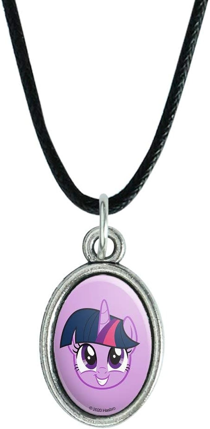 MLP Princess Twilight Sparkle Face Antiqued Oval Charm Pendant 1