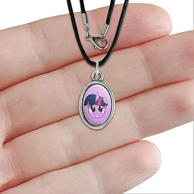 MLP Princess Twilight Sparkle Face Antiqued Oval Charm Pendant 3