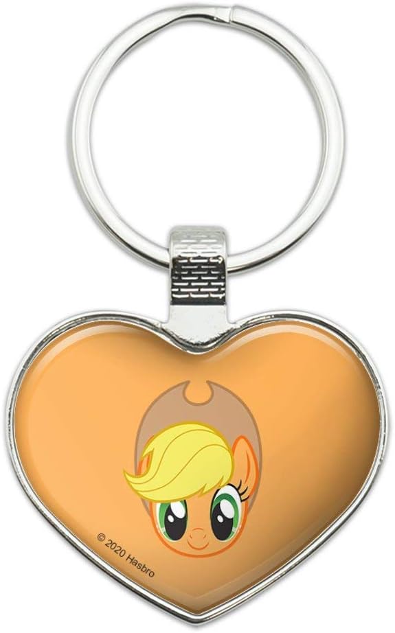 MLP Applejack Face Heart Love Metal Keychain Ring 1