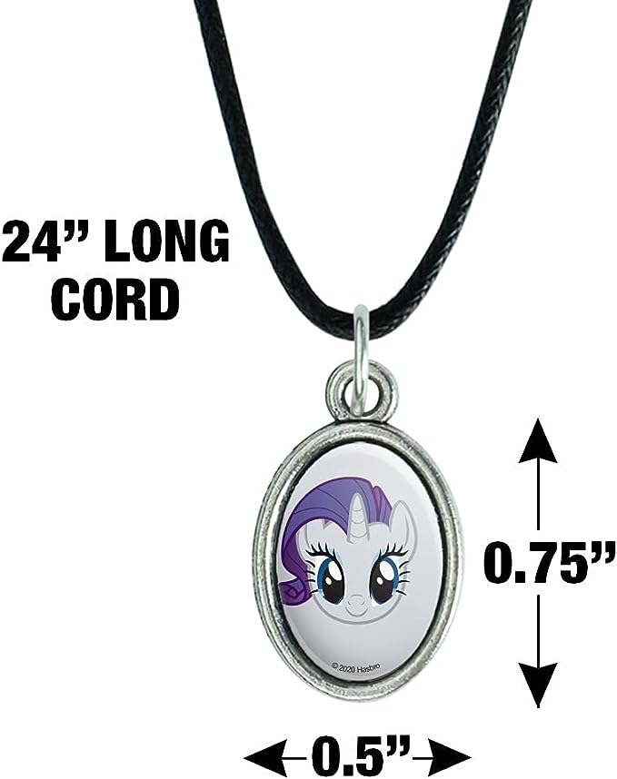 MLP Rarity Face Antiqued Oval Charm Pendant 2