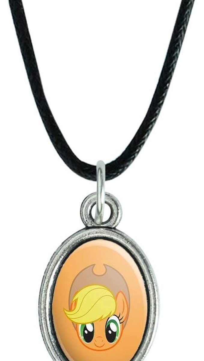 MLP Applejack Face Antiqued Oval Charm Pendant 1