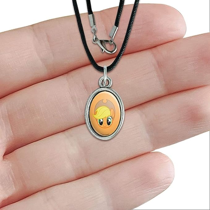 MLP Applejack Face Antiqued Oval Charm Pendant 3