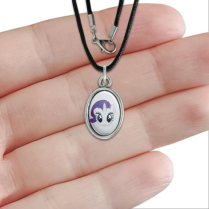 MLP Rarity Face Antiqued Oval Charm Pendant 3