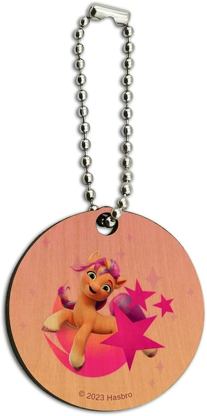 MLP: MYM Sunny Starscout Wooden Round Keychain Ring 1