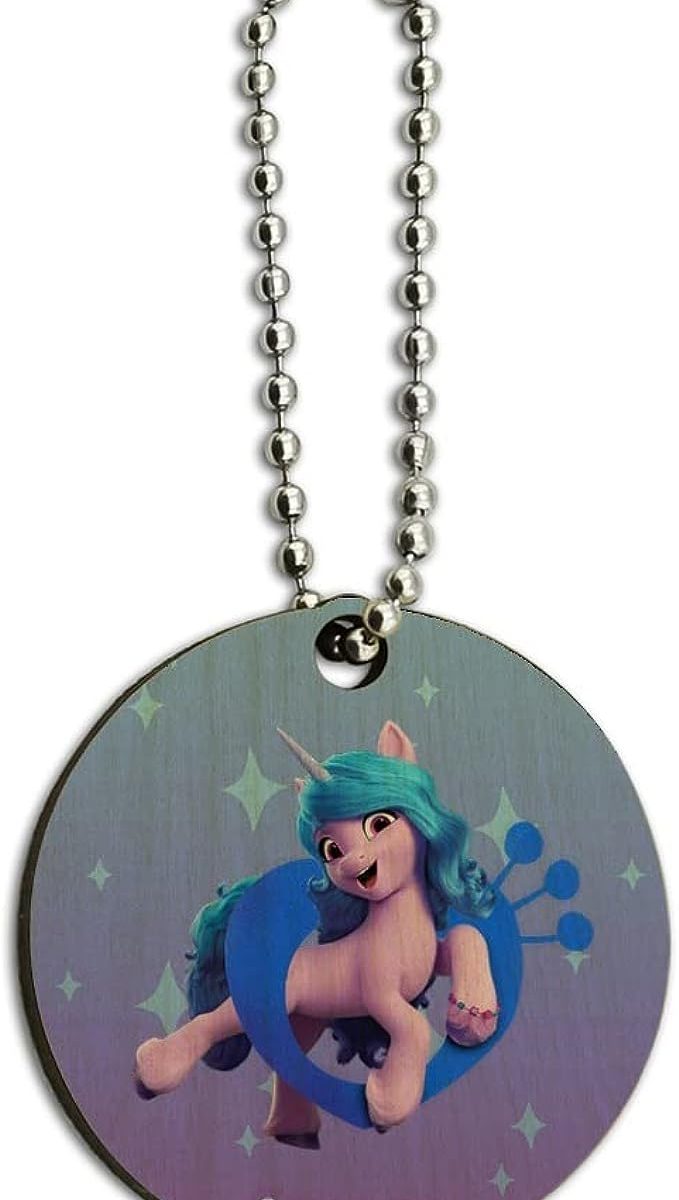 MLP: MYM Izzy Moonbow Wooden Round Keychain Ring 1