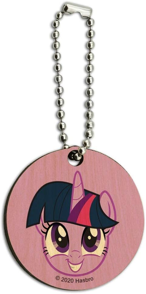 MLP Princess Twilight Sparkle Face Wooden Round Keychain 1