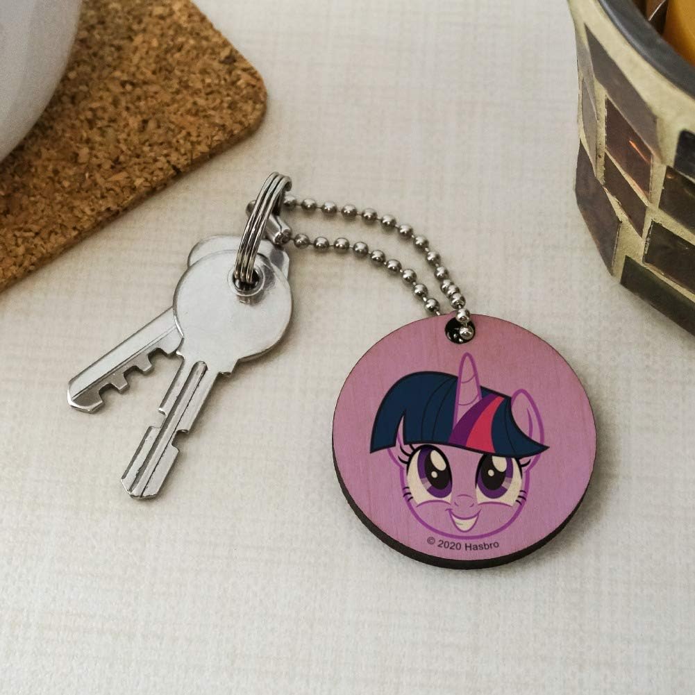 MLP Princess Twilight Sparkle Face Wooden Round Keychain 3