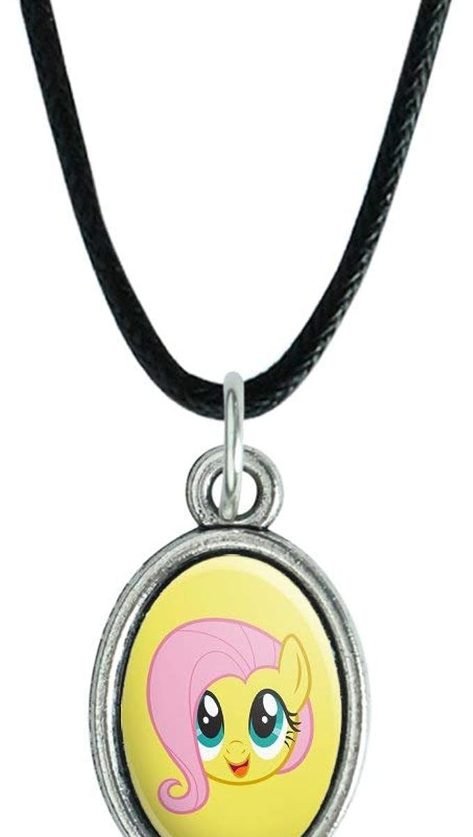 MLP Fluttershy Face Antiqued Oval Charm Pendant 1