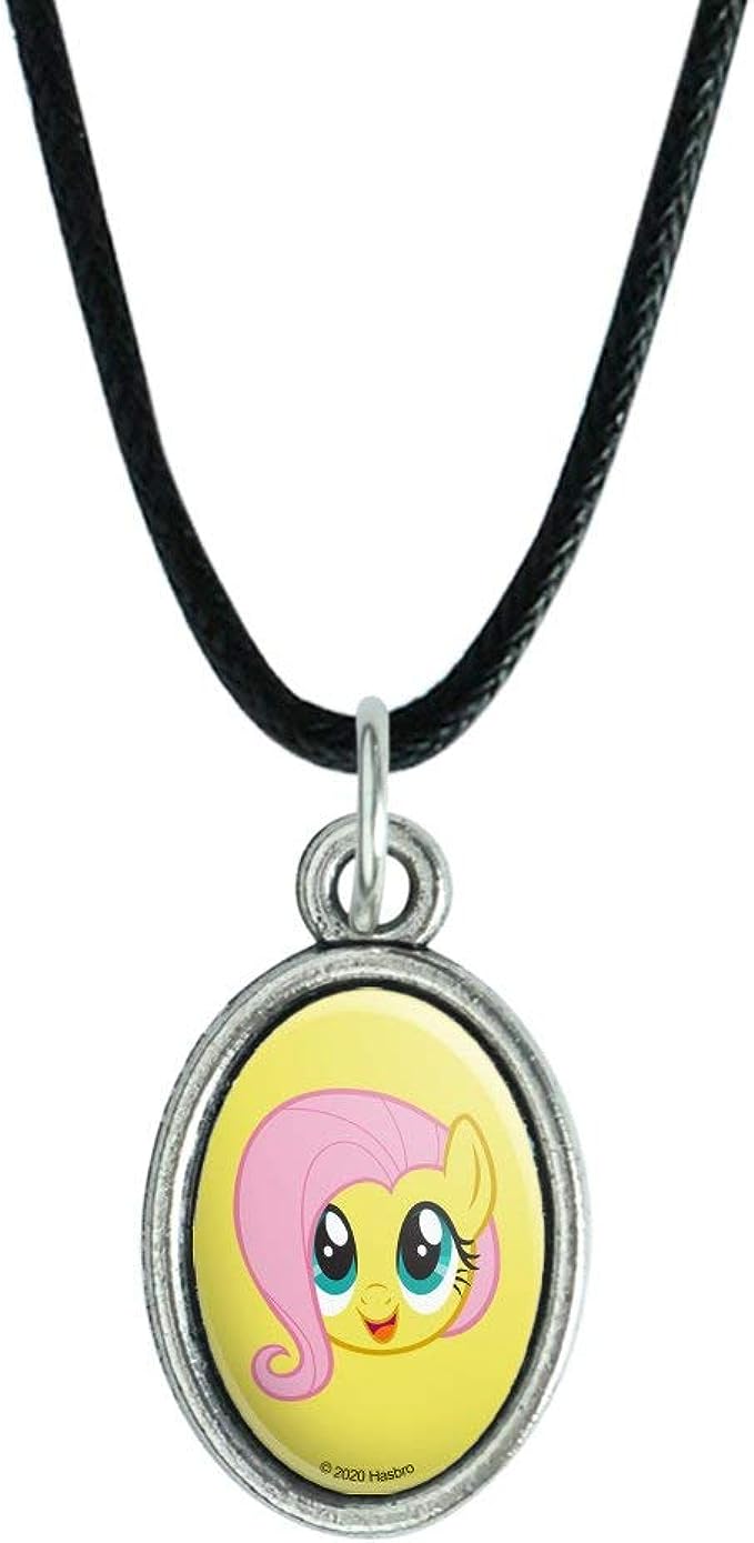 MLP Fluttershy Face Antiqued Oval Charm Pendant 1