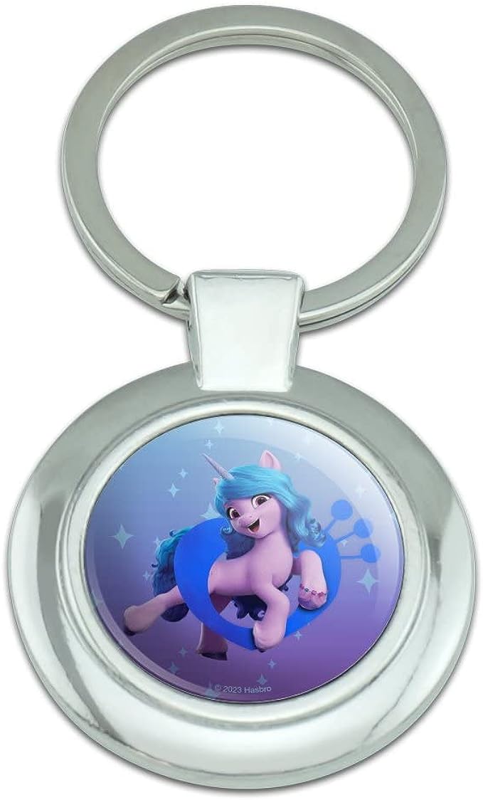 MLP: MYM Izzy Moonbow Classy Round Chrome Plated Metal Keychain 1