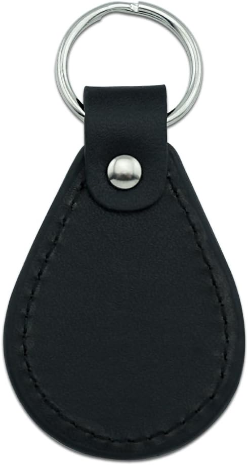 MLP Fluttershy Face Black Leather Keychain 2