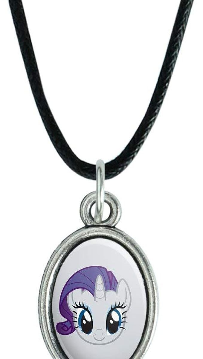 MLP Rarity Face Antiqued Oval Charm Pendant 1