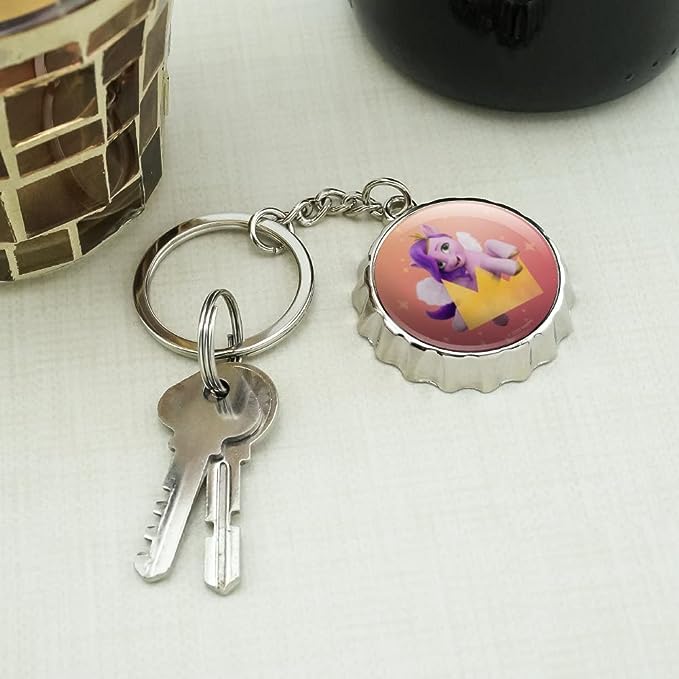 MLP: MYM Princess Pipp Petals Chrome Plated Metal Bottle Opener Keychain 4