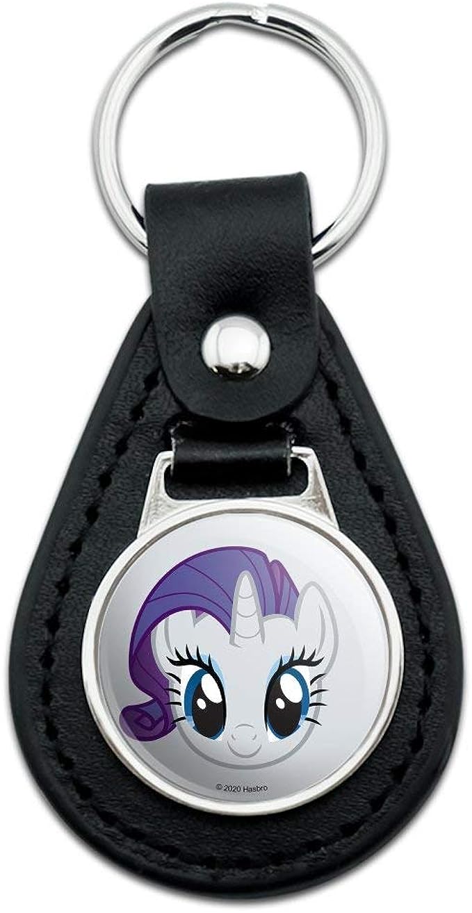 MLP Rarity Face Black Leather Keychain 1