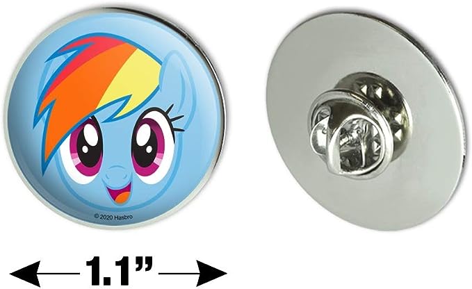 MLP Rainbow Dash Face Metal Tie Tack Hat Lapel Pin 1