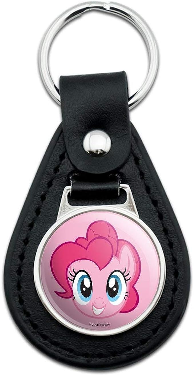 MLP Pinkie Pie Face Black Leather Keychain 1