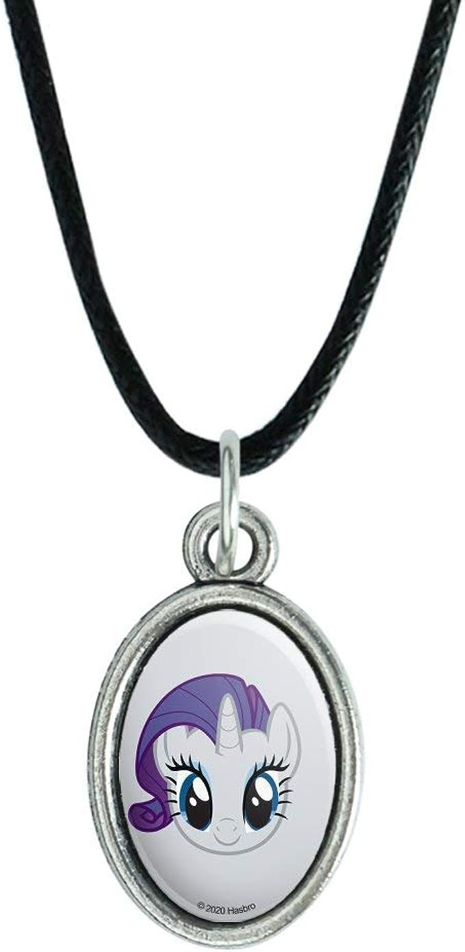 MLP Rarity Face Antiqued Oval Charm Pendant 1