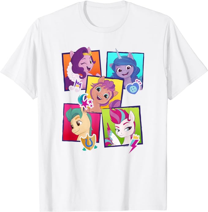 MLP: ANG Mane 5 Group Pony Boxes T-Shirt