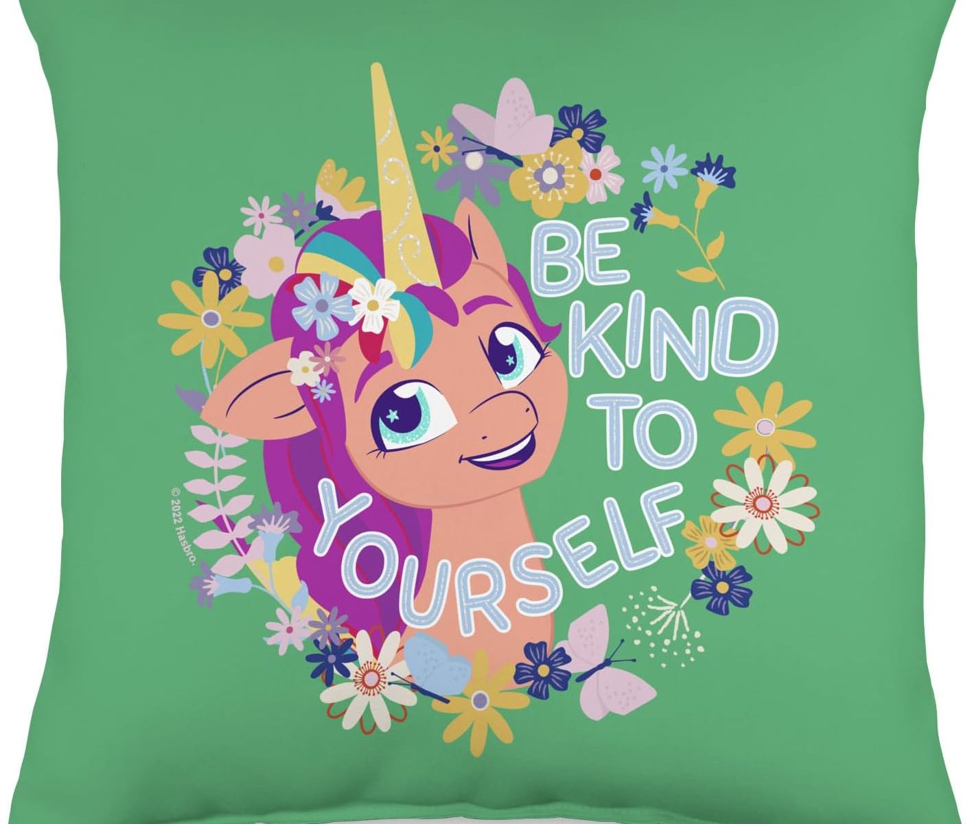 MLP: ANG Sunny Starscout Be Kind To Yourself Throw Pillow 1