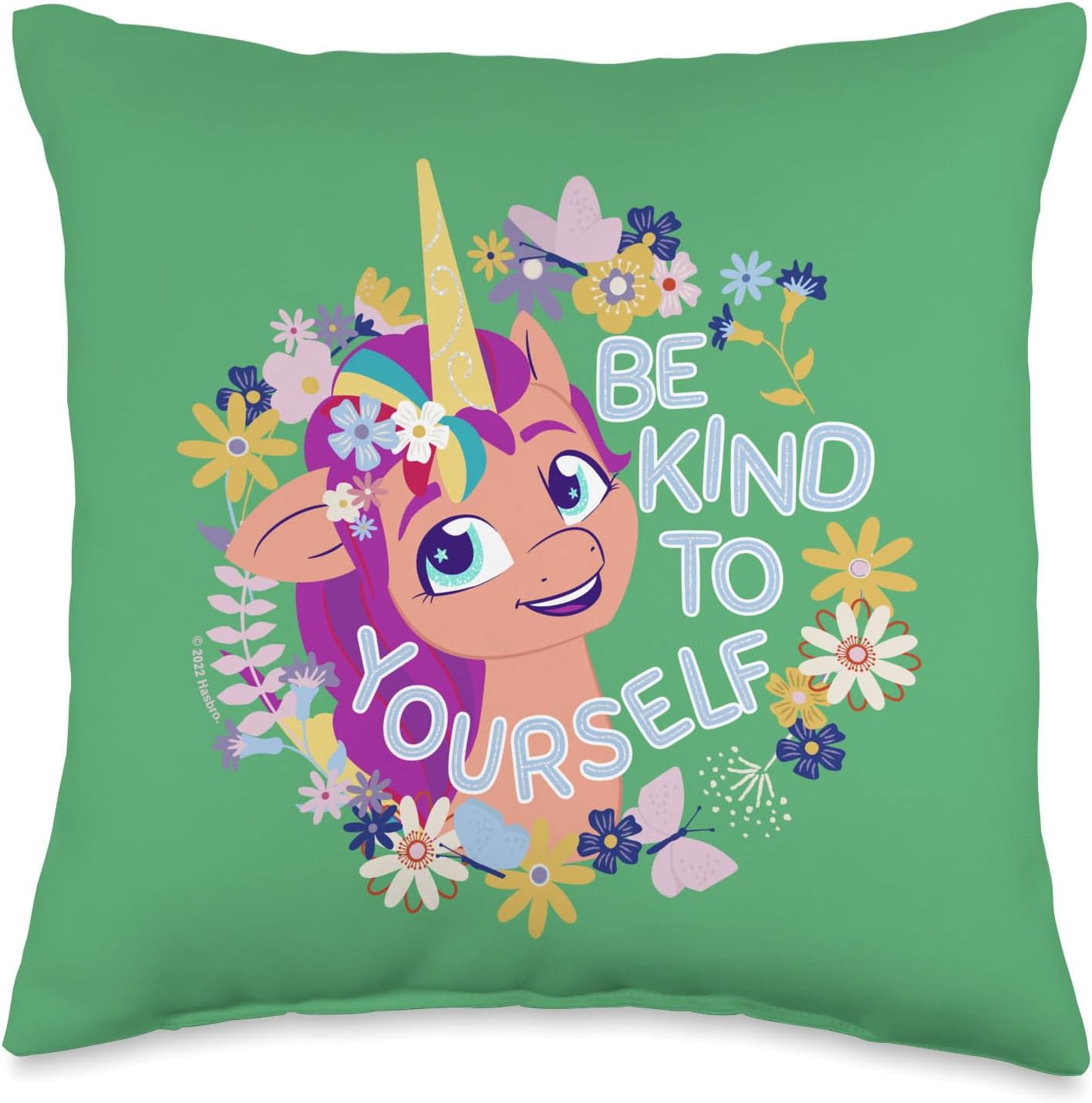 MLP: ANG Sunny Starscout Be Kind To Yourself Throw Pillow 1