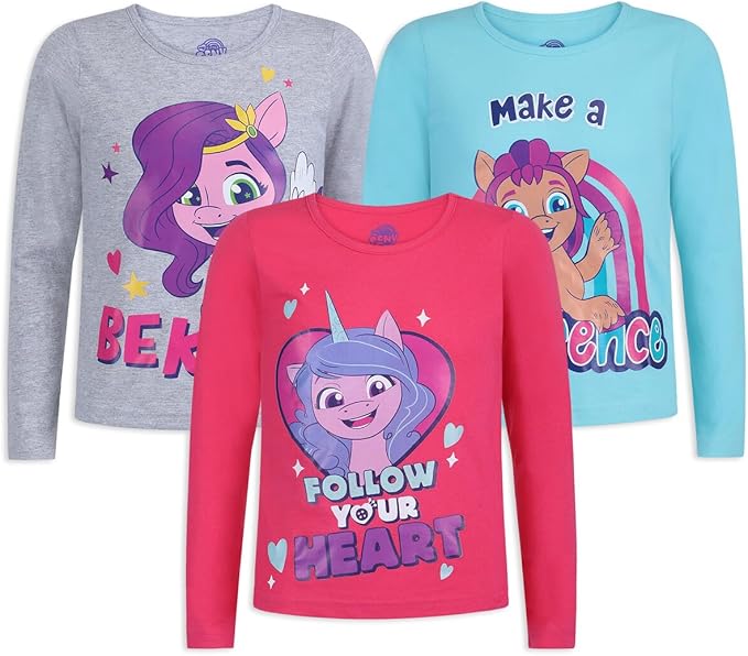MLP: MYM Girls Long Sleeve Shirt 3 Pack Set 1